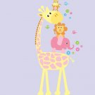 removable vinyl wall decal girls Elephant Giraffe Monkey Lion Birds great for nursery kids room