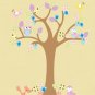 kids tree vinyl wall decal with birds owls and fox big leaves great for any nursery room