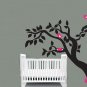 Kids leaning tree vinyl wall decal with bird nest great for any nursery or childs room