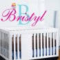 Kids initial monogram name with owl vinyl wall decal with Zutano Owl Collection