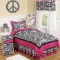 Kids Peace sign vinyl wall decal Zebra print black n white can make any color