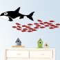 School of fish with a whale vinyl wall decal great for any nursery kids room of any wall