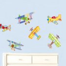 Kids childrens vinyl wall decal Vintage AirPlanes set of 6 Great for boy nursery