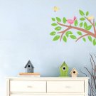 Kids tree branch vinyl wall decal with 4 penelope birds