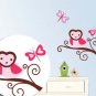 Kids tree branch vinyl wall decal with owl 2 butterfly's with BananaFish Woodland bedding