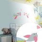 Kids vinyl wall decal Set of 2 flying birds with hearts