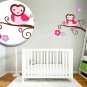 Kids tree branch vinyl wall decal heart face owl and flowers with BananaFish Woodland bedding