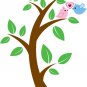 Kids vinyl wall decal Tree with 2 birds in love