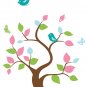 Kids fun tree vinyl wall decal with birds and butterfly's