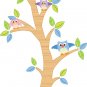 Kids vinyl wall decal Tree with 3 owls