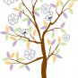 kids thin tree vinyl wall decal with birds and flowers great for nursery or kids room
