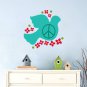 Bird of peace dove vinyl wall decal with flowers