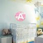 Kids initial monogram round circle vinyl wall decal