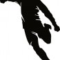 Kids vinyl wall decal soccer player we can do any color any size