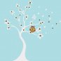Kids tree vinyl wall decal blowing Winter white tree with owl
