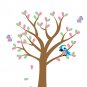 Kids fun tree vinyl wall decal with bird and butterfly's