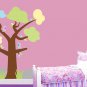 Kids cloud tree vinyl wall decal with 2 birds grass Super cute