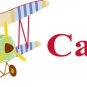 Kids childrens vinyl wall decal Vintage AirPlane swith boys name Great for nursery