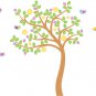 Children Kids vinyl wall decal cute Nursery Tree with birds and flowers