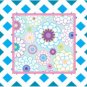 Kids set of 3 Square panels vinyl wall decal Floral look