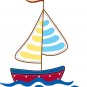 kids sail boat with water Removable vinyl wall decal nursery sticker mural
