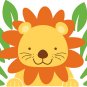 childrens removable vinyl wall decal Lion in leaves great for any nursery kids room or playroom
