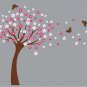pink flower tree with flowers and butterflies vinyl wall decal so sweet for a nursery