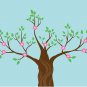 BIG tree vinyl wall decal magical Winter tree with flowers