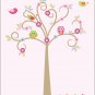 Kids tree vinyl wall decal with birds owls flowers and pattern leaves so sweet for any nursery