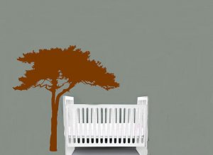 Kids and everyone vinyl wall decal brown safari Tree