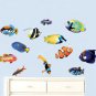 Set of 12 fish vinyl wall decal great for any nursery kids room of any wall