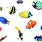 Set of 12 fish vinyl wall decal great for any nursery kids room of any wall