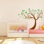 ON SALE Leaning tree vinyl wall decal with owls and blowing leaves great for nursery or kids room