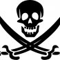 Pirate skull with pirate sword Removable vinyl wall decal