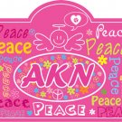 Kids Vinyl wall decal Headboard monogram initial or name peace signs flowers