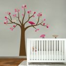 kids tree vinyl wall decal with 4 penelope birds Cute for nursery or girls room