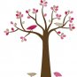 kids tree vinyl wall decal with 4 penelope birds Cute for nursery or girls room