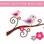 tree branch vinyl wall decal with 2 birds and flowers with BananaFish Woodland bedding