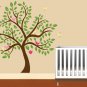 Kids childrens tree vinyl wall decal with 10 penelope birds and leaves 84" tall