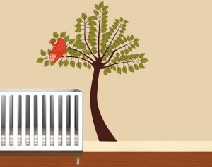 Kids tree with monkey leaning over branch removable vinyl wall decal cute for any kids room