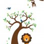 Kids vinyl wall decal Tree with a tree branch monkey hanging and lian 3 birds everything you need