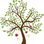 Kids childrens tree vinyl wall decal with 10 birds and leaves