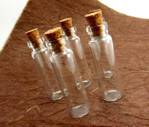 10pcs 40x11mm Clear Glass Tiny Bottle Vials with Free Eyehooks