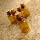 5pcs 24x12mm Amber Glass Tiny Bottle Vials with Free Eyehooks