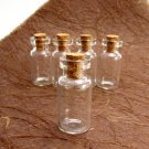 5pcs 35x15mm Clear Glass Bottle with cork and Free Eyehooks