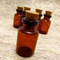 5pcs 35x18mm Amber Glass Tiny Bottle Vials with Free Eyehooks