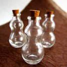 5pcs 45x15mm Small Gourd shaped Clear Glass Bottles with Corks