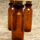 5pcs 55x17mm Amber Glass Tiny Bottle Vials with Free Eyehooks