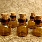 5pcs18x13mm Amber Glass Tiny Bottle Vials with Free Eyehooks