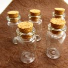 5pcs 42x20mm Clear Glass Tiny Bottle Vials with Free Eyehooks